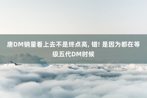 唐DM销量看上去不是终点高, 错! 是因为都在等级五代DM时候
