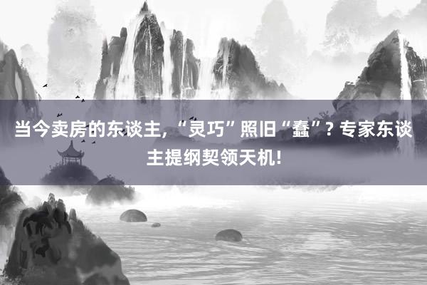 当今卖房的东谈主, “灵巧”照旧“蠢”? 专家东谈主提纲契领天机!